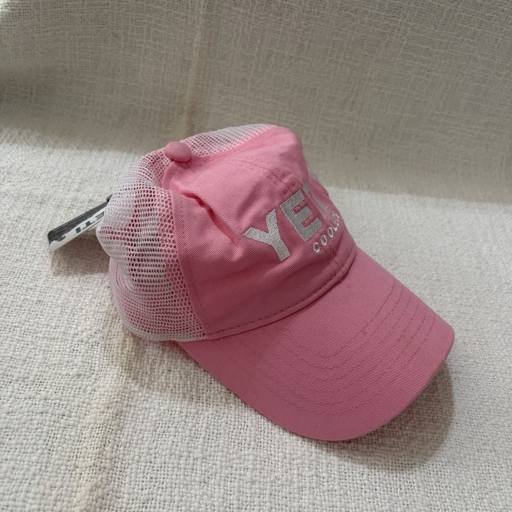 Yeti Coolers Hat Cap Womens Pink White Snapback Trucker Mesh‎ Adjustable NEW